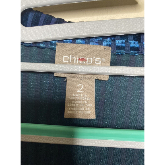 Chicos Blue Lightweight Short Duster. Sz. 2 = L - Picture 3 of 4